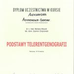 Certyfikat dr Aleksandra Adynowska-Sołtan
