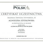 Certyfikat dr Agnieszka Szydłowska