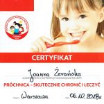 Dental Medicenter Certyfikat Joanna Żerańska
