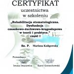 Dental Medicenter Certyfikat Marlena Kuligowska