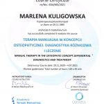 Certyfikat mgr Marlana Kuligowska
