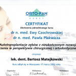 Certyfikat dr Matejkowski Bartosz