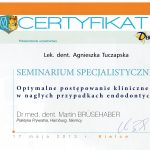 Dental Medicenter - certyfijkat dr Tuczapska Agnieszka